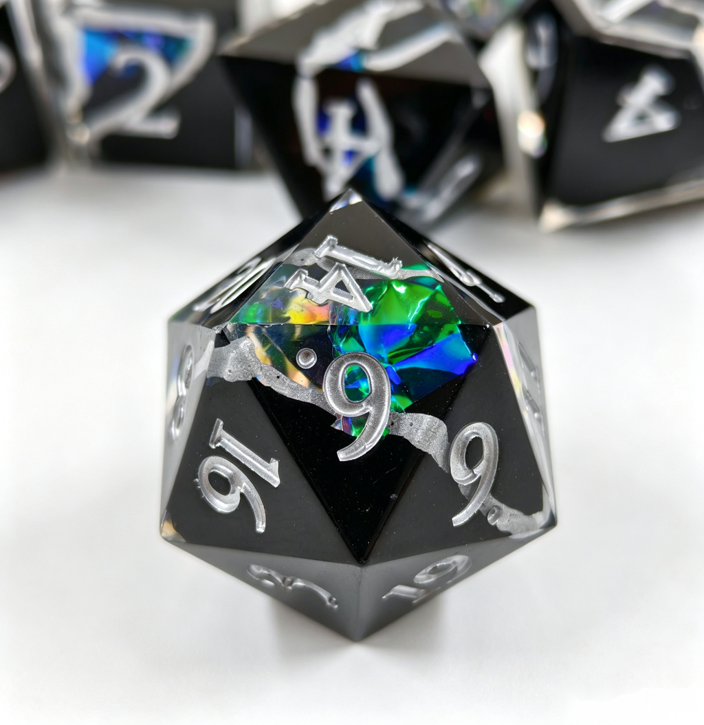 Galactic Rift Black Solid Core 7-Piece Dice Set