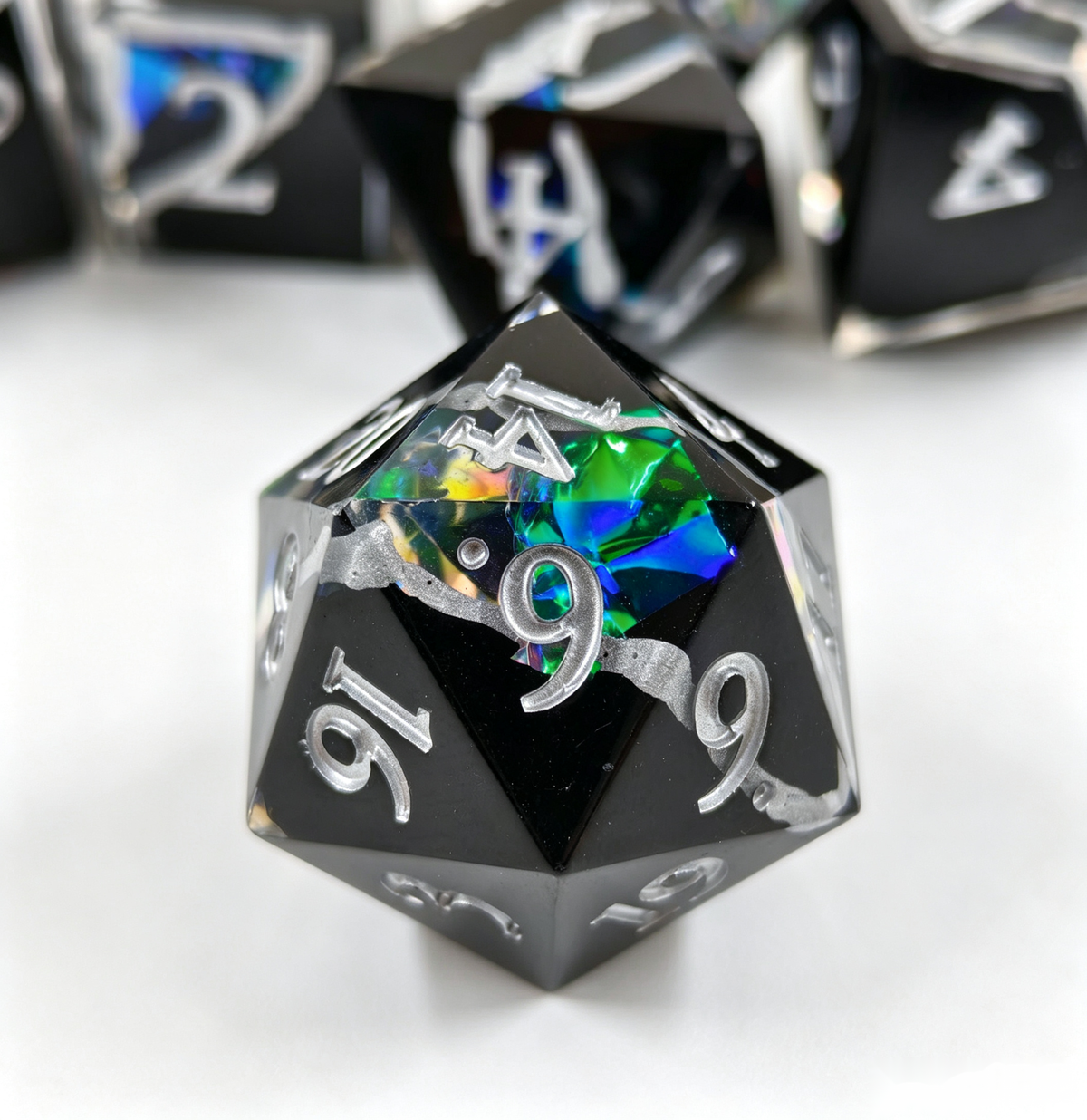 Galactic Rift Black Solid Core 7-Piece Dice Set