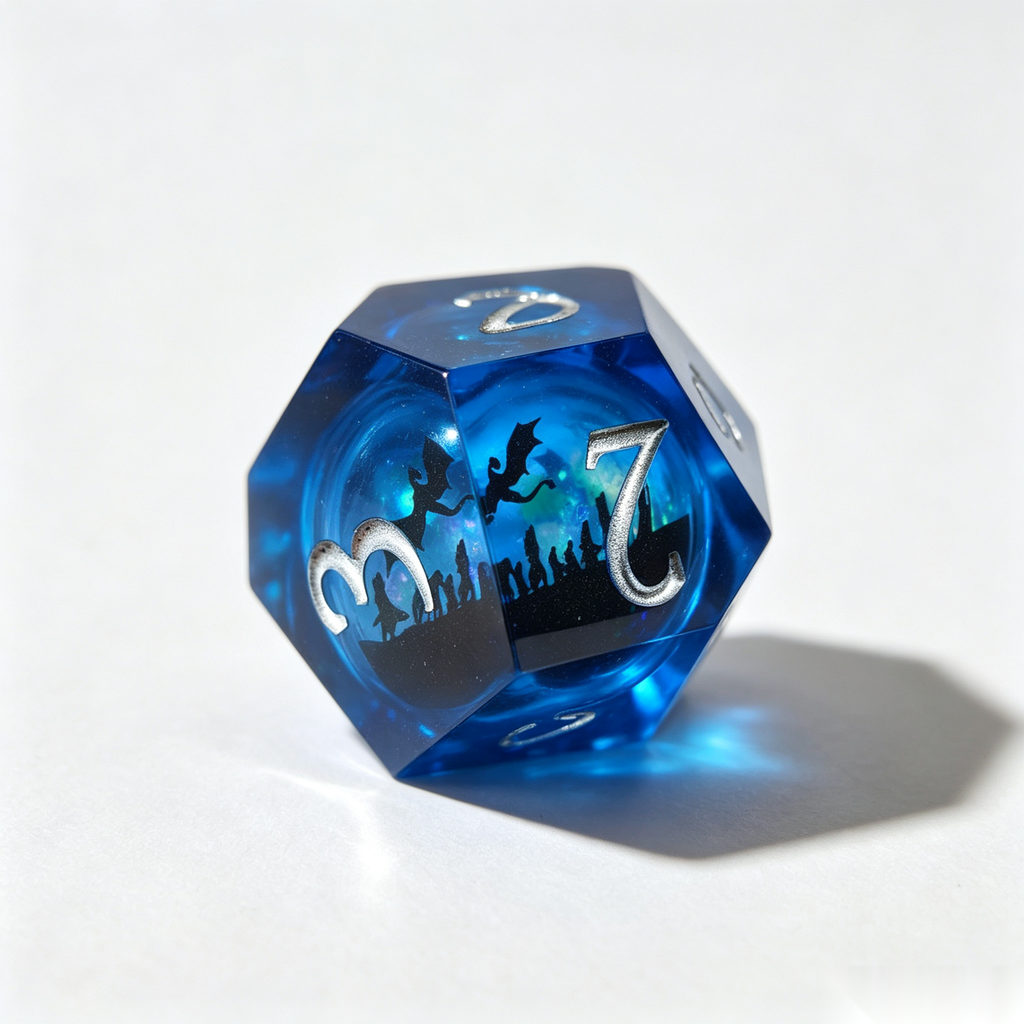 Voyagers Blue Liquid Core 7-Piece Dice Set