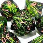 Green Weave Solid Core 7-Piece Dice Set