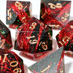 Red Weave Solid Core 7-Piece Dice Set