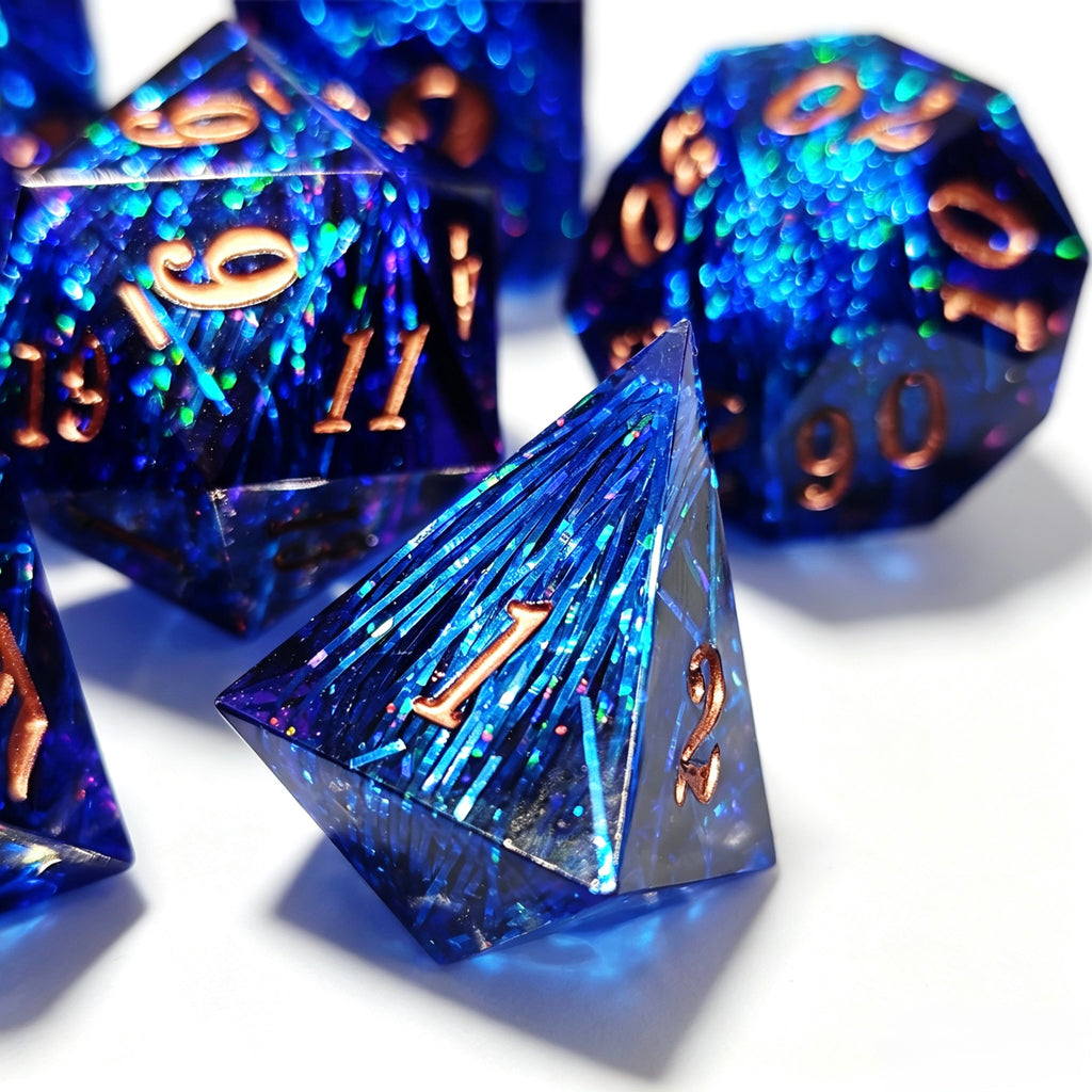 Blue Weave Solid Core 7-Piece Dice Set