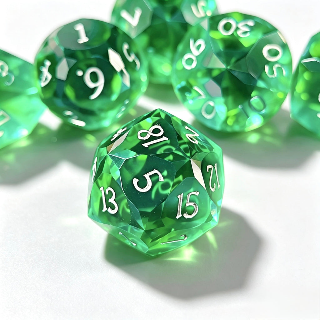 Jade Diamond-Cut 7-Piece Resin Dice Set