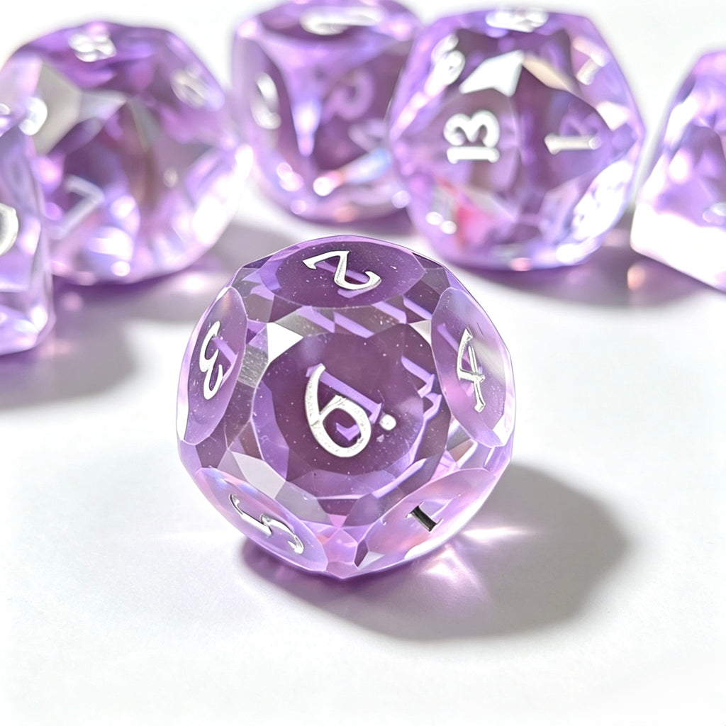 Amethyst Diamond-Cut 7-Piece Resin Dice Set