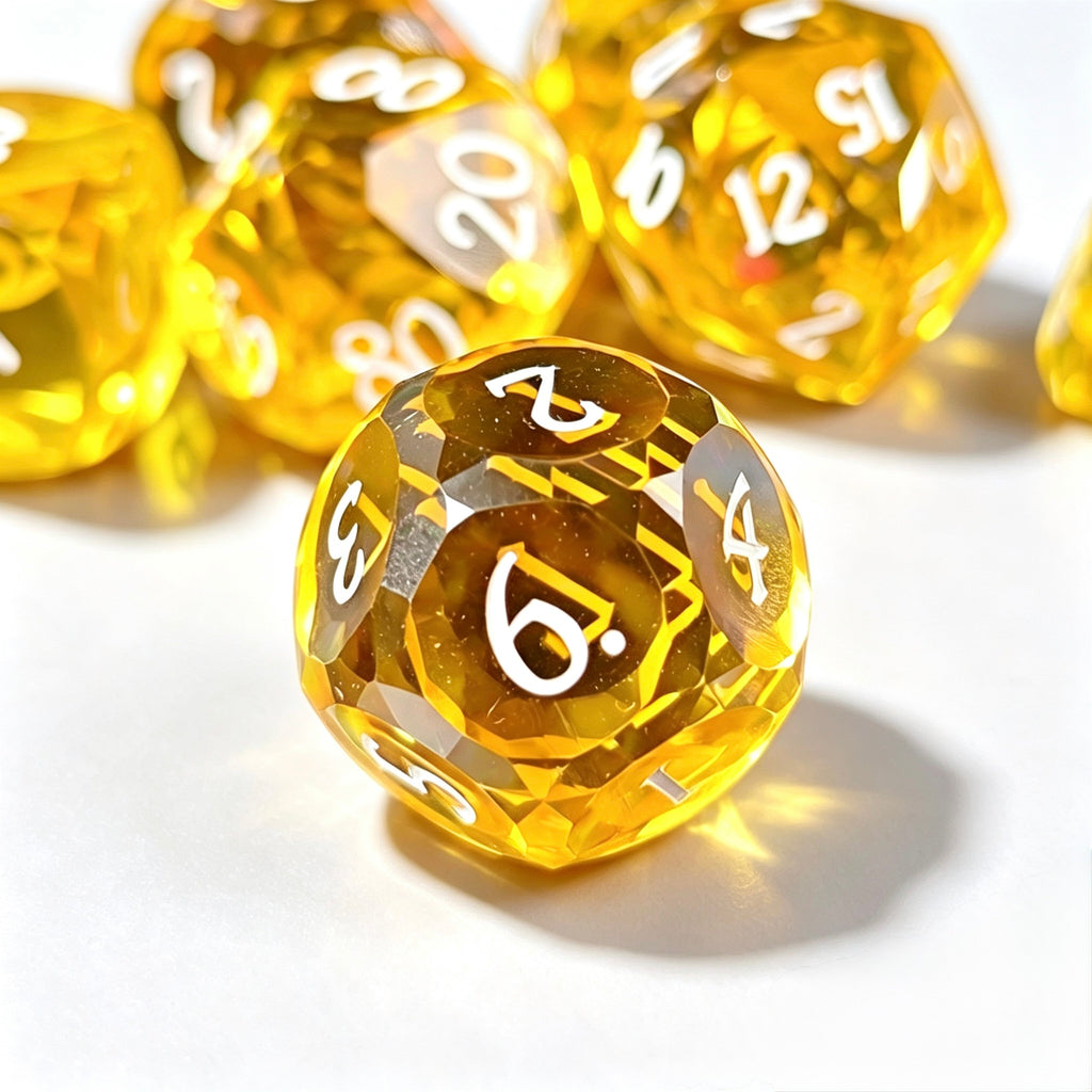 Solar Diamond-Cut 7-Piece Resin Dice Set