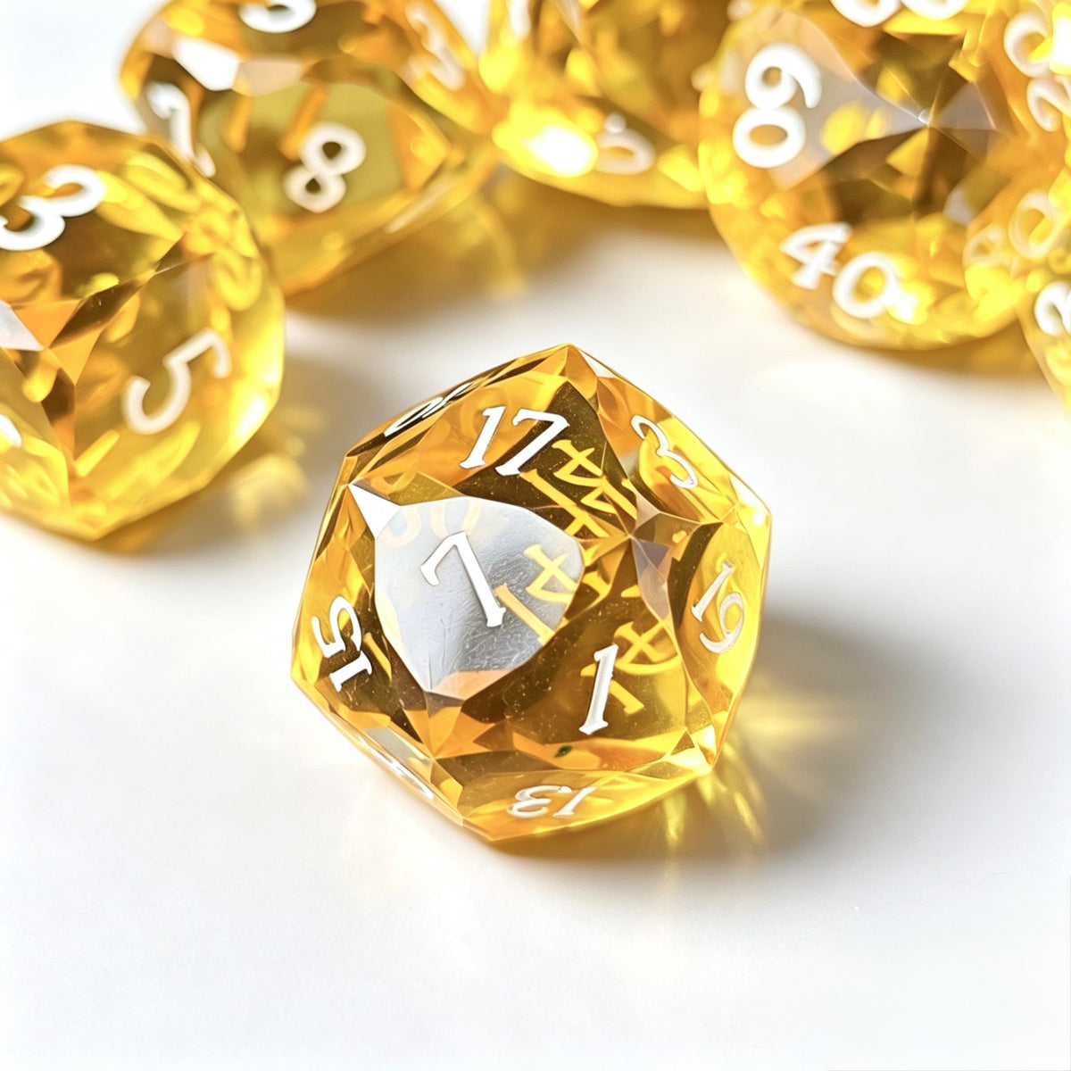 Solar Diamond-Cut 7-Piece Resin Dice Set