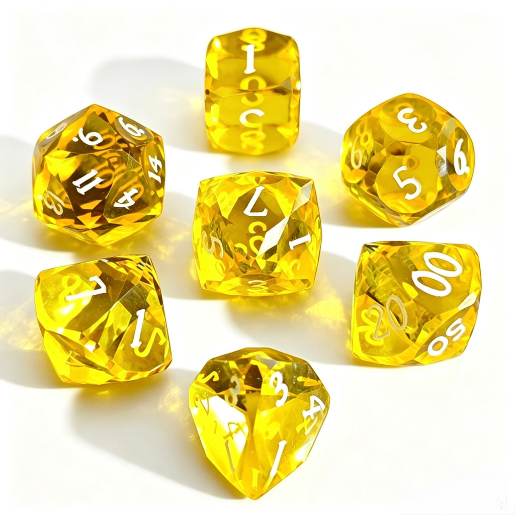 Solar Diamond-Cut 7-Piece Resin Dice Set