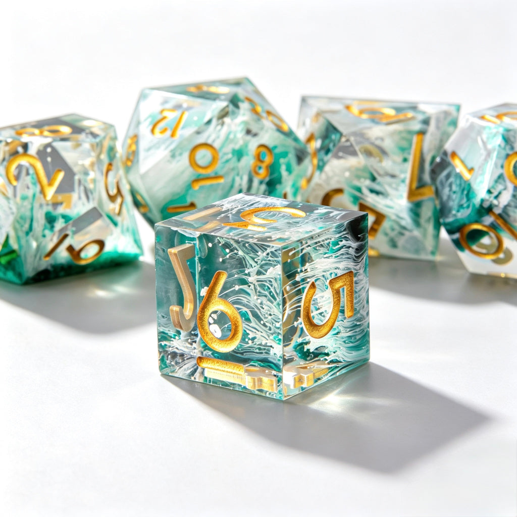 Tidal Green Solid Core 7-Piece Dice Set