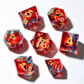 Red Gradient Red Eye Liquid Core 7-Piece Dice Set