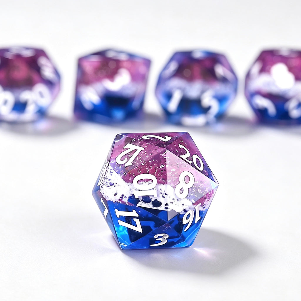 Beach Vibes Solid Core 7-Piece Dice Set