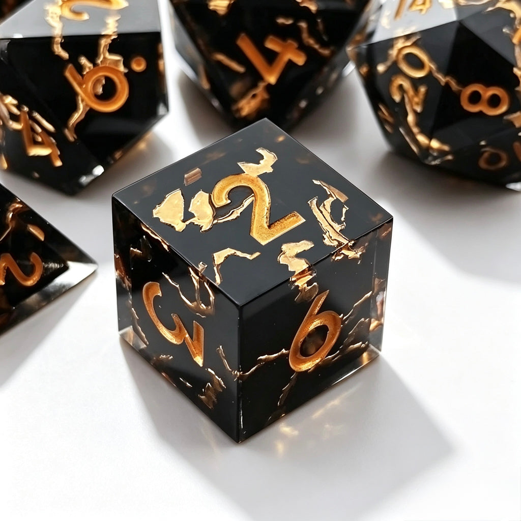 Volcanic Cracks Solid Core 7-Piece Dice Set