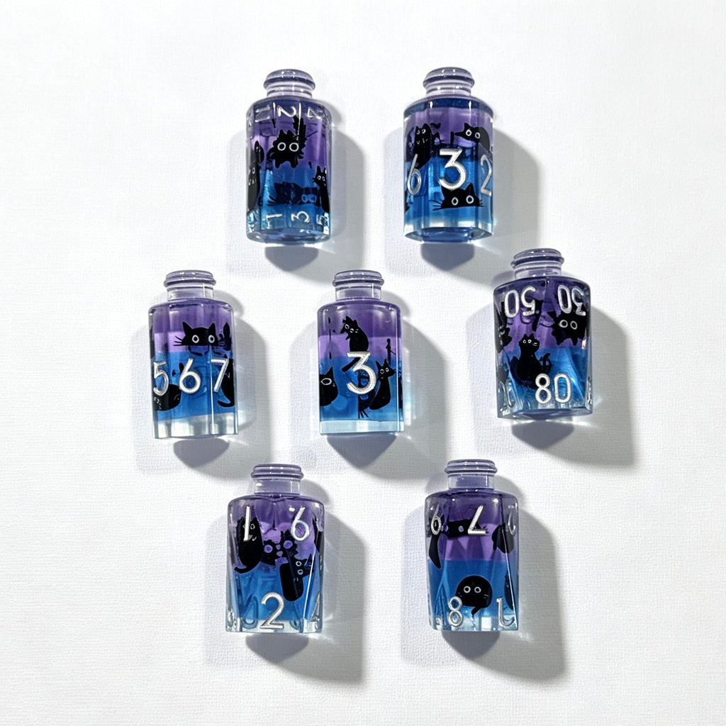 Bottled Cat Solid Core 7-Piece Dice Set