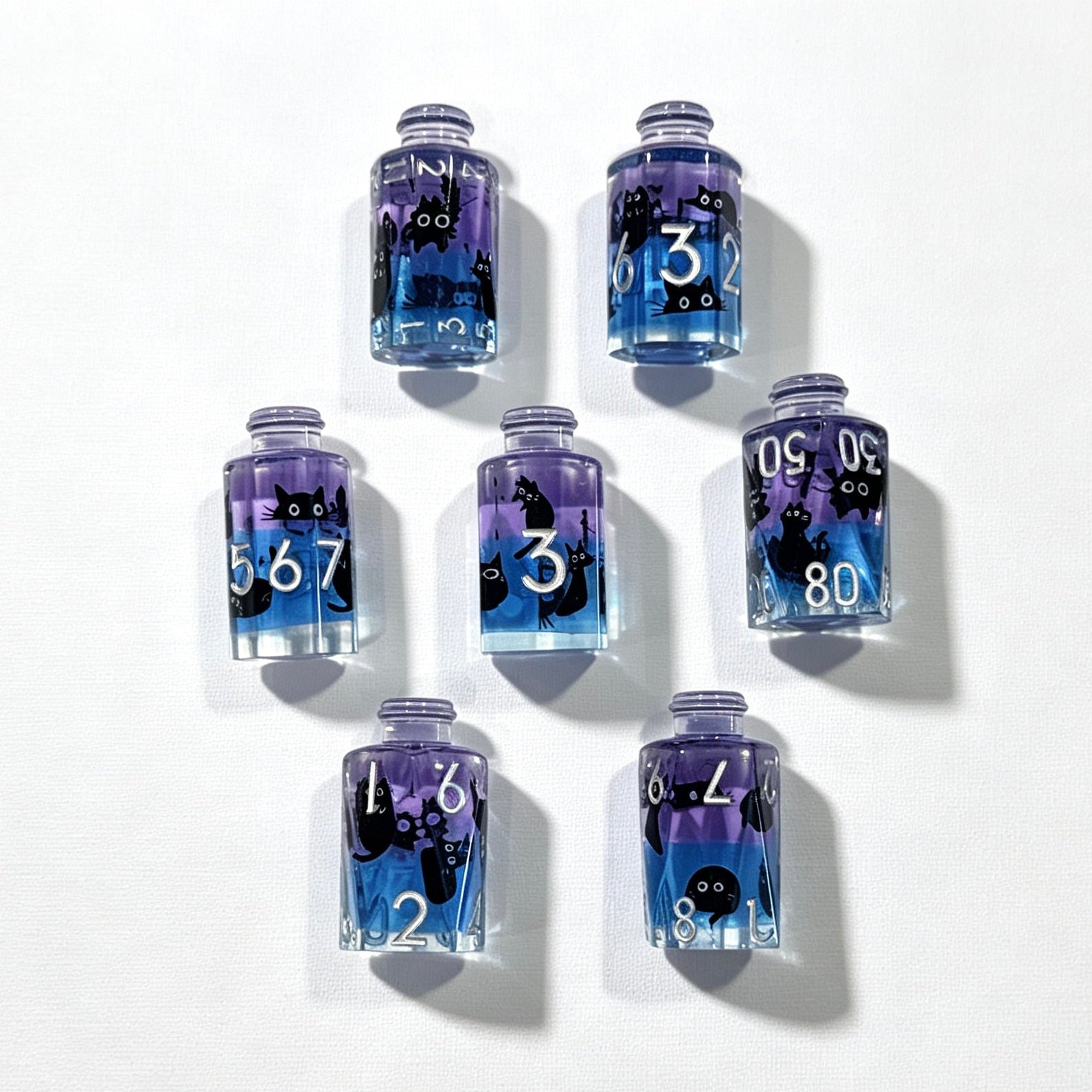 Bottled Cat Solid Core 7-Piece Dice Set