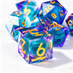 Blue Blood Liquid Core 7-Piece Dice Set