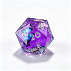 Purple Butterfly Liquid Core 7-Piece Dice Set