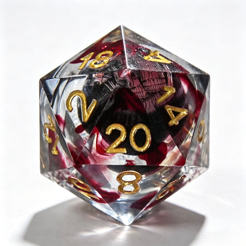 Bloody Skull Liquid Core 7-Piece Dice Set