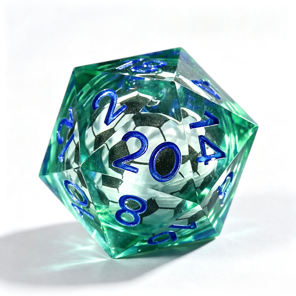 Soccer Liquid Core 7-Piece Dice Set