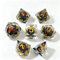 Clear-Red Reptile Eye Liquid Core 7-Piece Dice Set