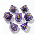 Purple-Purple Reptile Eye Liquid Core 7-Piece Dice Set