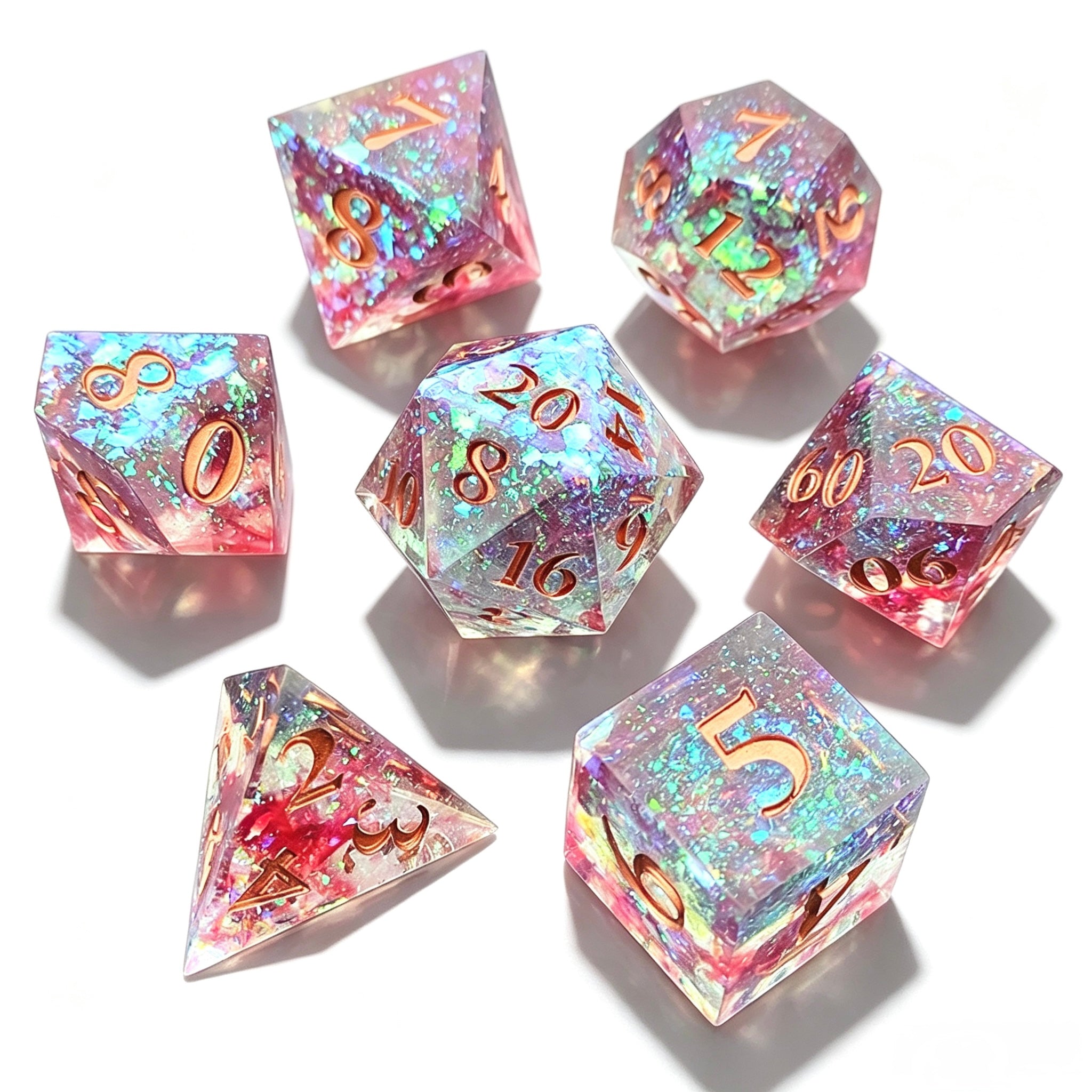 Celestial Starlight Solid Core 7-Piece Dice Set