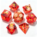 Red Skulls Solid Core 7-Piece Dice Set