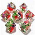 Tropical Flower Bronze Solid Core 7-Piece Dice Set