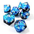 Blue & Black Foil Solid Core 7-Piece Dice Set