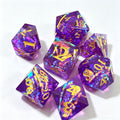 Purple Iridescent Flakes Solid Core 7-Piece Dice Set