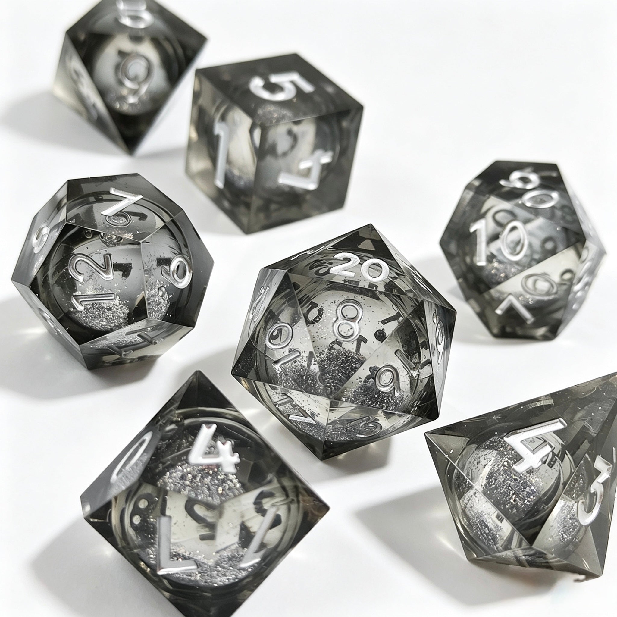 Shadow Grey Liquid Core 7-Piece Dice Set
