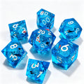 Blue Koi Liquid Core 7-Piece Dice Set
