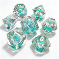 Clear Aqua Liquid Core 7-Piece Dice Set