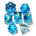 Blue Foil Solid Core 7-Piece Dice Set