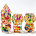 Tropical Flower Solid Core 7-Piece Dice Set
