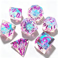 Blue Iridescent Flakes Solid Core 7-Piece Dice Set