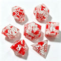 Valentines Heart Solid Core 7-Piece Dice Set