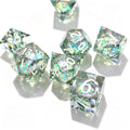 Clear Iridescent Liquid Core 7-Piece Dice Set