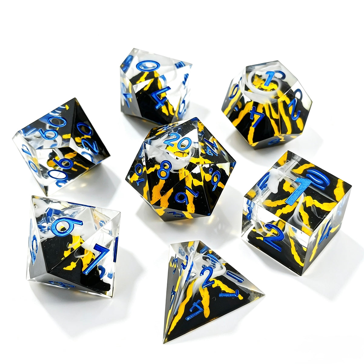 Volcanic Blue Solid Core 7-Piece Dice Set