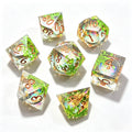 Algae Glitter Liquid Core 7-Piece Dice Set