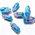 Purple-Blue Iridescent Flakes Bullet Solid Core 7-Piece Dice Set