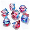 Gradient Crimson Silver Liquid Core 7-Piece Dice Set