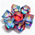 Gradient Crimson Gold Liquid Core 7-Piece Dice Set