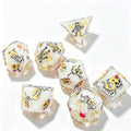 Skeletons White Solid Core 7-Piece Dice Set
