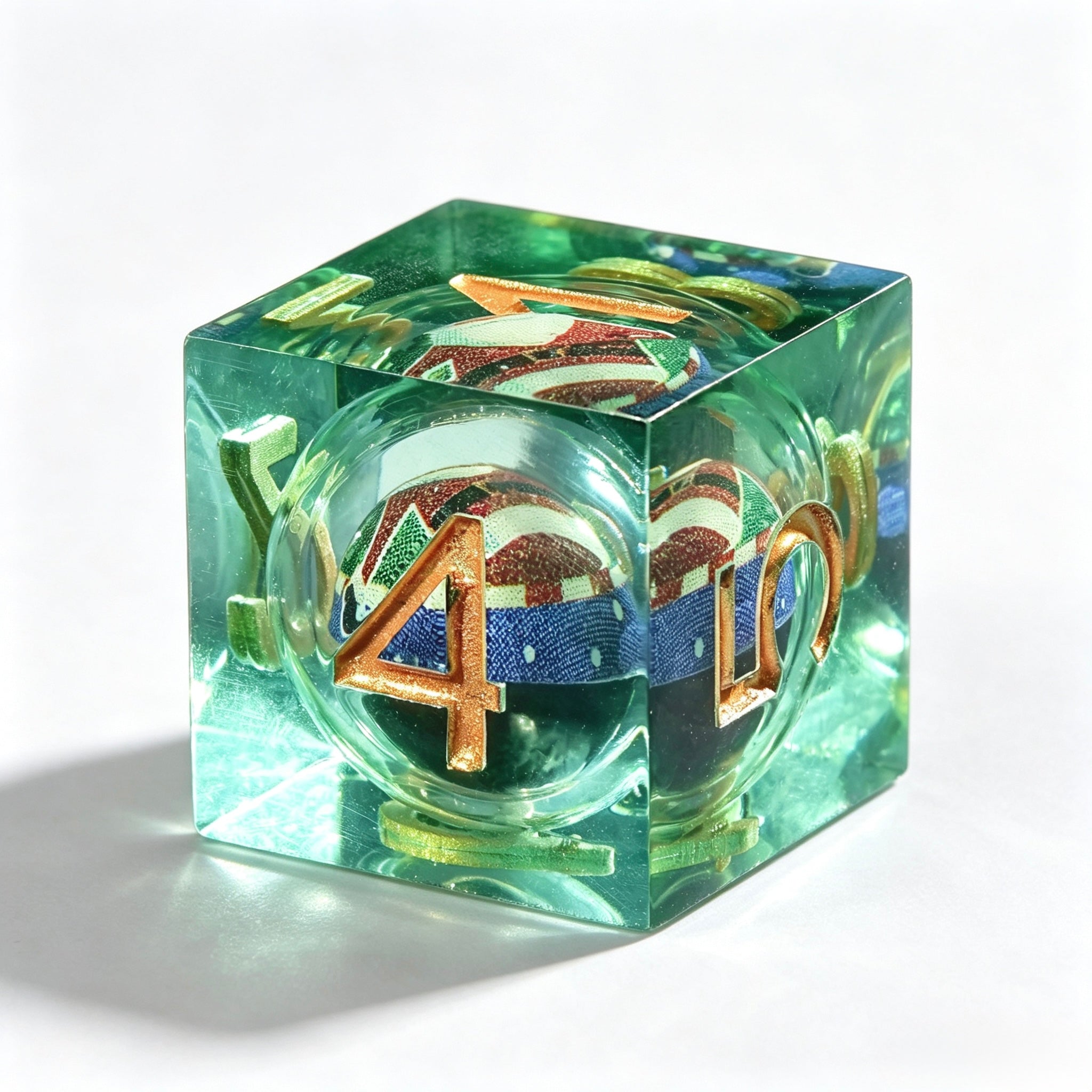 Santa Clause Ball Liquid Core 7-Piece Dice Set