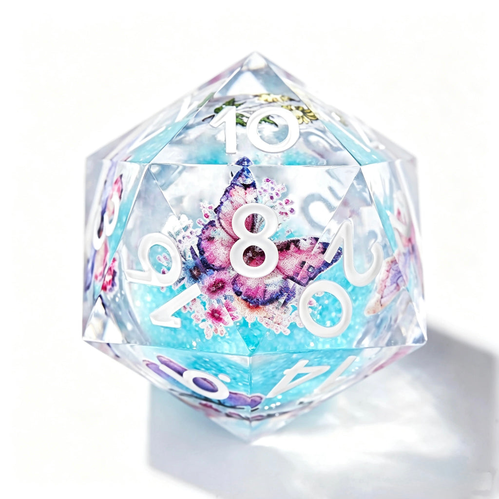 Arctic Butterfly Liquid Core 7-Piece Dice Set