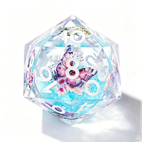 Arctic Butterfly Liquid Core 7-Piece Dice Set