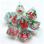 Snowy Christmas Day Liquid Core 7-Piece Dice Set