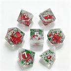 Snowy Christmas Day Liquid Core 7-Piece Dice Set