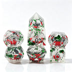 Snowy Christmas Day Liquid Core 7-Piece Dice Set