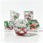 Snowy Christmas Day Liquid Core 7-Piece Dice Set