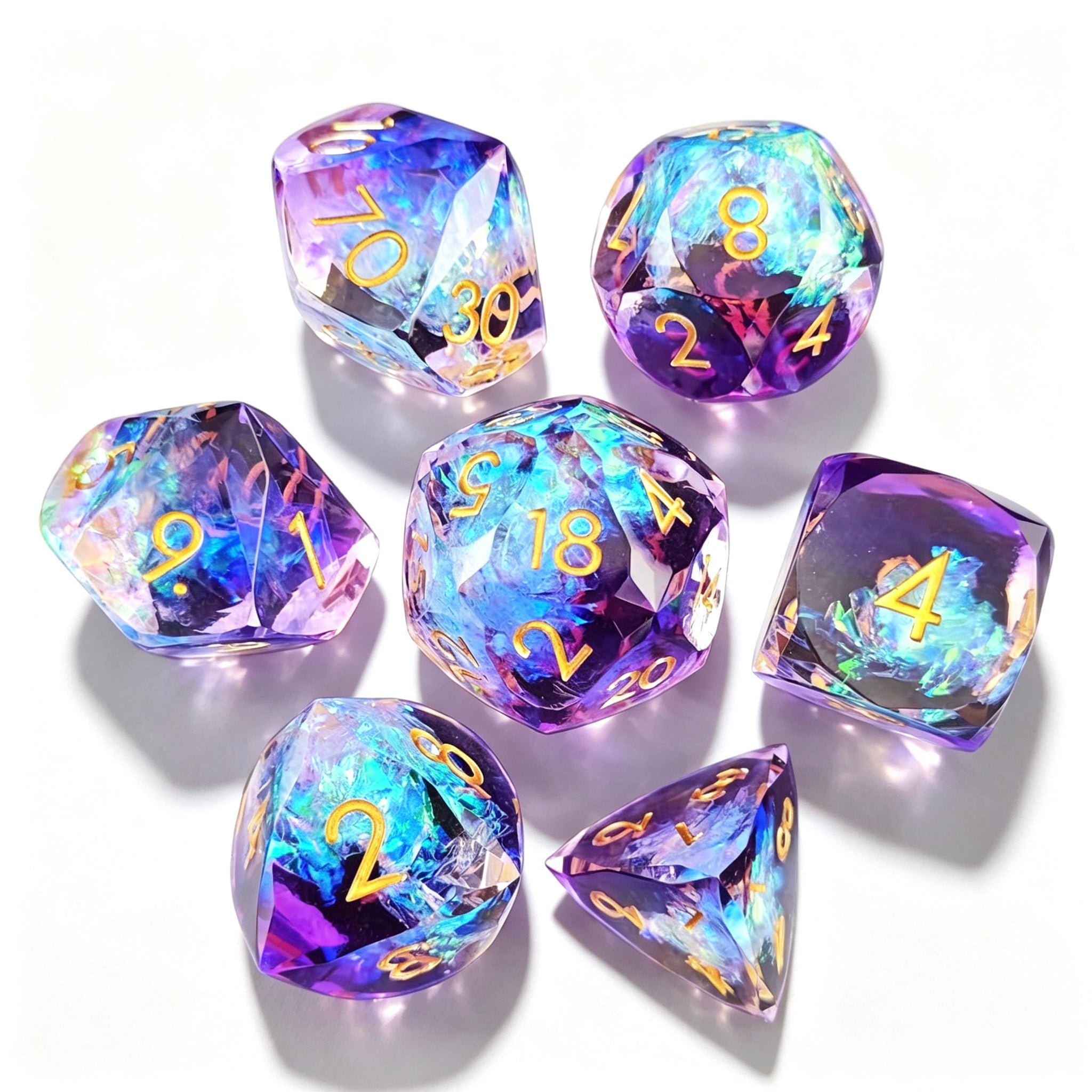 Mystic Velvet Diamond-Cut 7-Piece Resin Dice Set